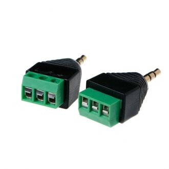 Escam 3 Stuks 3.5Mm 1/8 Inch Stereo Male Naar Av Schroef Video Balun Terminal 3.5Mm Jack 3 Pin mannelijke Terminal Block Plug Connector