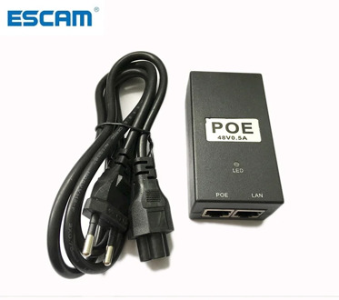 ESCAM CCTV Security 48V0.5A 15.4W POE adapter POE Injector Ethernet power for POE IP Camera Phone PoE Power Supply