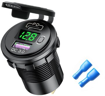 Escondite Secreto Draagbare Auto Accessoires Auto Kit Dual Usb Telefoon Oplader 3.0 Pd Quick Opladen Socket Voertuigen Adapter groen A
