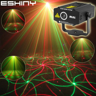 ESHINY Mini 4in1 Pattern Effect R&G Audio Star Whirlwind Laser Projector Stage Disco DJ Club Bar KTV Family Party Light Show P14