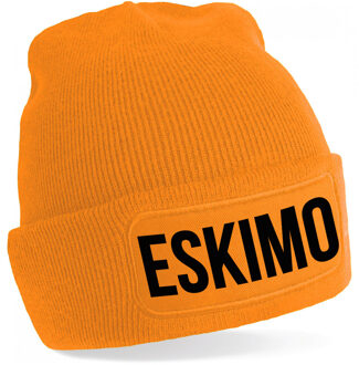 Eskimo muts unisex one size - oranje One size