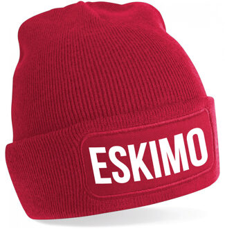 Eskimo muts unisex one size - rood One size