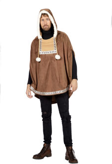 Eskimo Poncho Rako Bruin Man Bruin - Kastanje