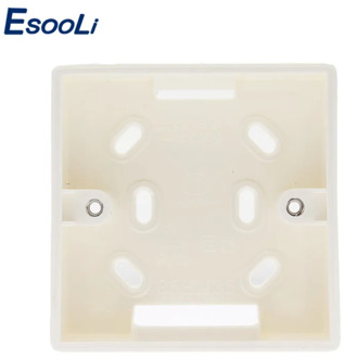 EsooLi 86X86 PVC Thickening Junction Box Wall Mount Cassette External mounting box uitable for 86 standard switch and socket