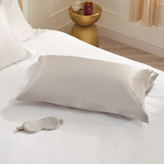 Espa Home Oxford Edge Silk Pillowcase - Moonlight Grey Zilver