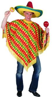 Espa Mexicaanse peper poncho voor volwassenen - Volwassenen kostuums