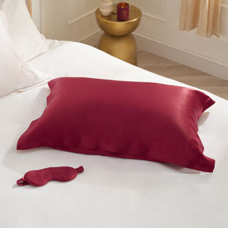 Espa Oxford Edge Silk Pillowcase - Claret Rose Rood
