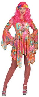 Espa Veelkleurige psychedelische hippie jurk voor vrouwen - Medium - Volwassenen kostuums
