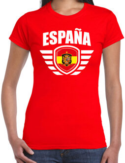 Espana landen / voetbal t-shirt rood dames - EK / WK voetbal XS