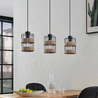 Espinia hanglamp, 3-lamps zwart, beige