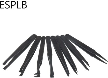 Esplb 8 Stks/set Anti-Statische Plastic Pincet Esd Gebogen Rechte Tang Elektronische Pcb Reparatie Handgereedschap Pincet