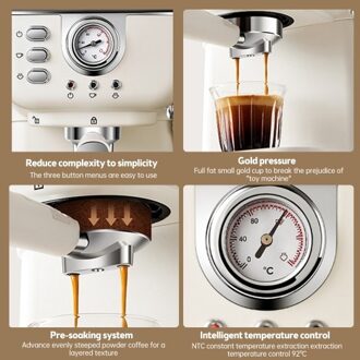 Espresso Coffee Machine 20 Bar Stainless Steel Espresso Maker with Milk Frother Steam Wand 2 in 1 850W Semi-Automatic Cappuccino Latte Machine with 1.5L/51oz Removable Water Tank / Coffee Portafilter / Tamper Spoon