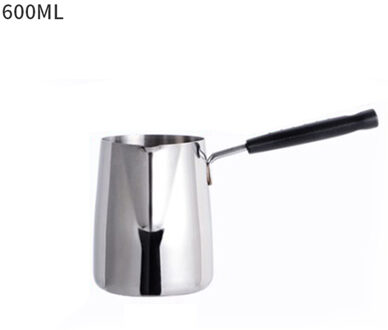 Espresso Dampende Pitcher Latte Melk Opschuimen Jug Wax Melt Pot Lange Handvat Kaars Zeep Smelt Pot Metalen Koffie Toroid Pitcher #15 600ml