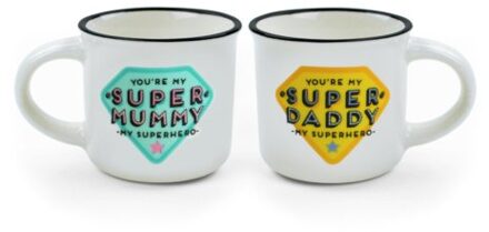 espresso for two koffie kopjes - super mommy & super daddy