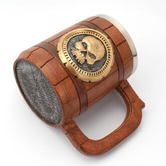 Espresso Koffie Beker Handgemaakte Bier Mok Thee Whiskey Cups Drinkwaren Skull Cup Hars Roestvrij Staal Kantoor Huishoudelijke Beker Bier