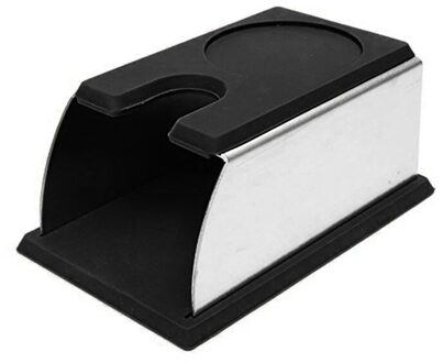 Espresso Koffie Temper Stand Rvs Aanstampen Stand Voor Koffie Machine En Koffie Sabotage Opslag Base Met Siliconen Mat zwart