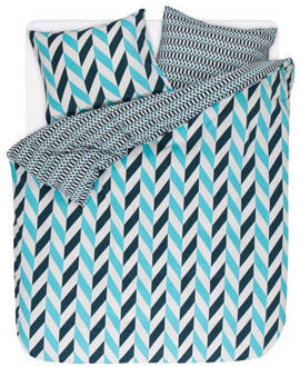 Esprit Dekbedovertrek Flanel Criss Cross Aqua-200x200/220 Blauw