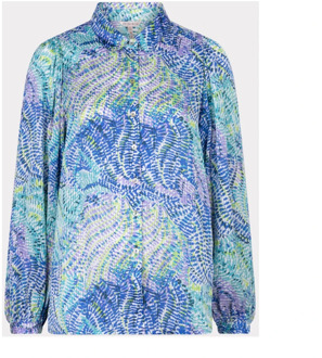 ESQUALO blouse Blouse basic Bayside Leaves pr Sp24.15012/999 print Esqualo , Multicolor , Heren - 2Xl,S,3Xl