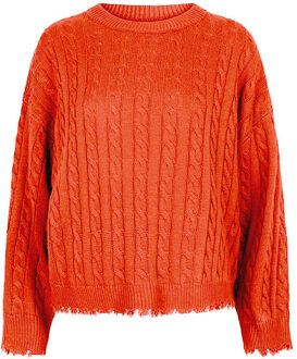 ESQUALO Sweater f23-18502 orange Oranje - L