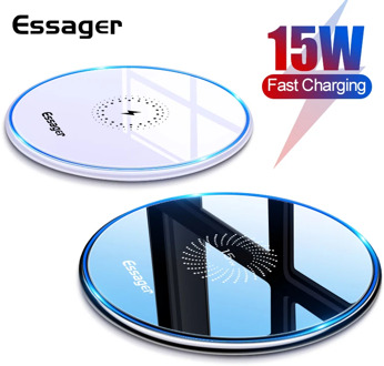 Essager 15W Qi Wireless Charger For iPhone 12 11 Pro Xs Max Mini X Xr 8 Induction Fast Wireless Charging Pad For Samsung Xiaomi