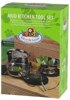 Esschert Design 6-delige Keukenspeelset voor in modder roestvrij staal Zilverkleurig