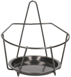 Esschert Design Balkon bloempothouder - bloembak met ophanging - zwart metaal - 17 x 18 x 17 cm - rond