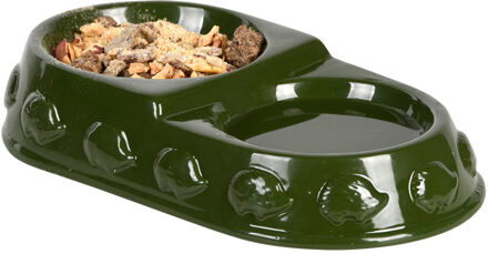 Esschert Design Best for Birds Egel voeder- en drinkschaal - groen - dolomiet - 22 x 12 x 5 cm