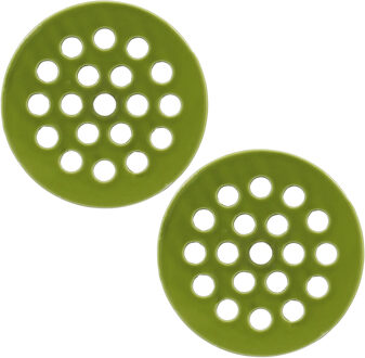 Esschert Design Bloemenschikker voor in vaas - 2x - bloemverdeler - Dia 10 cm - groen - vaas raster - dolomiet