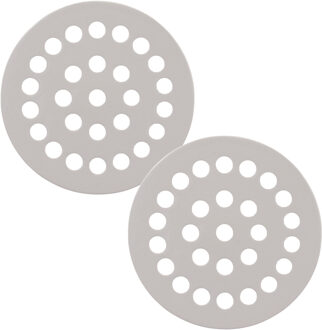 Esschert Design Bloemenschikker voor in vaas - 2x - bloemverdeler - Dia 12,5 cm - wit - vaas raster - dolomiet