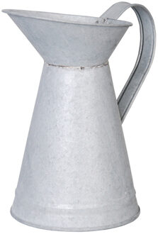 Esschert Design Bloemenvaas/kan/gieter oud zink 20 cm - Schenkkannen Zilverkleurig