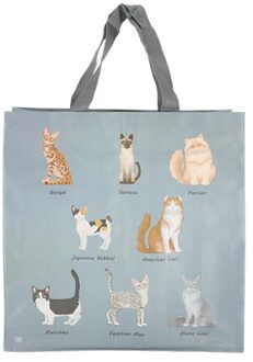 Esschert Design Boodschappentas katten grijs