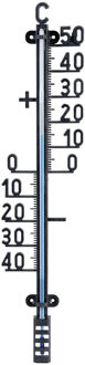 Esschert Design Buiten profiel thermometer zwart van kunststof 10 x 41 cm - Buitenthermometers