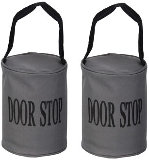 Esschert Design Canvas deurstopper grijs - Set van 2x stuks - met handvat - 16 x 12.5 cm - 2.4 kg