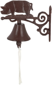 Esschert Design Deurbel varken - gietijzer - L20 cm - vintage - klassieke deurbel