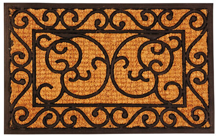 Esschert Design Deurmat - 2x - klassiek - 60 x 40 cm - rubber/kokos - rechthoekig - schoonloopmat
