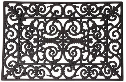 Esschert Design Deurmat - 2x - klassiek patroon - 70 x 40 cm - rubber - schoonloopmat