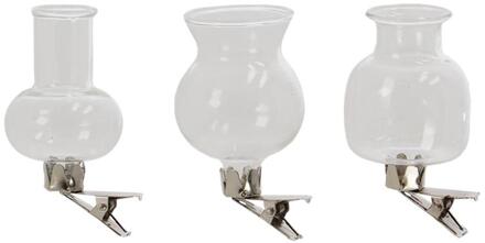 Esschert Design Esschert Bloemen clip vaasjes set a 3 transparant