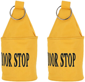 Esschert Design Esschert deurstopper Neon - 2x - 2,5 kg - canvas - geel - 13 x 13 x 28.5 cm - Deurstoppers