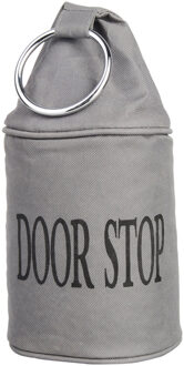 Esschert Design Grijze deurstopper met ring 28 cm canvas - Deurstoppers Grijs