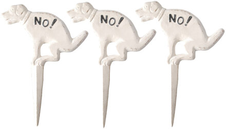 Esschert Design Hondenbordje - 3x stuks - niet poepen - gietijzer - 33 cm