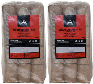 Esschert Design Houtbriketten - 2x - 10 kilo - kachel/openhaard - geperste briketten