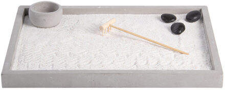 Esschert Design Japanse zen tuin voor thuis/kantoor - grijs - 30 x 22 cm - minituin