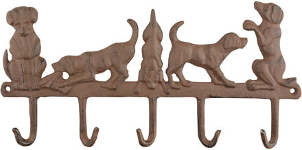 Esschert Design Kapstok - gietijzer - honden - 5-haaks - 35 cm