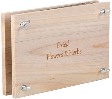 Esschert Design kruidenpers - hout - 23 x 14 cm - bloempers - bloemen/bladeren/kruiden pers