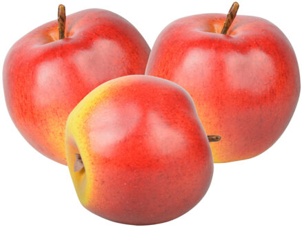 Esschert Design kunstfruit decofruit - 3x - appel/appels - ongeveer 8 cm - rood