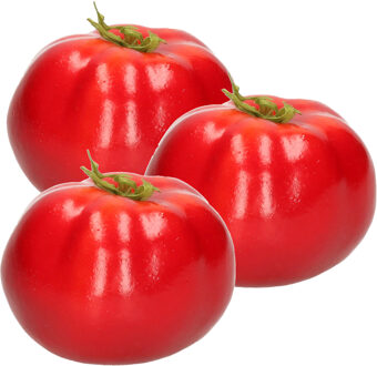 Esschert Design kunstfruit decofruit - 3x - tomaat/tomaten - ongeveer 6 cm - rood