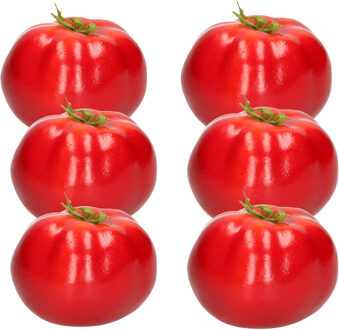 Esschert Design kunstfruit decofruit - 6x - tomaat/tomaten - ongeveer 6 cm - rood