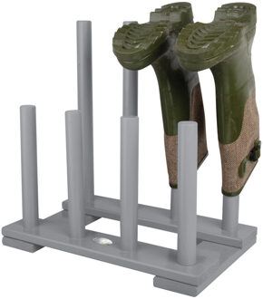 Esschert Design Laarzenrek - hout - grijs - 42 cm