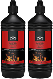 Esschert Design Lampolie - 2x - 1 liter - helder - fakkelolie - rookarm - binnen en buiten