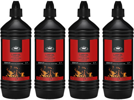 Esschert Design Lampolie - 4x - 1 liter - helder - fakkelolie - rookarm - binnen en buiten